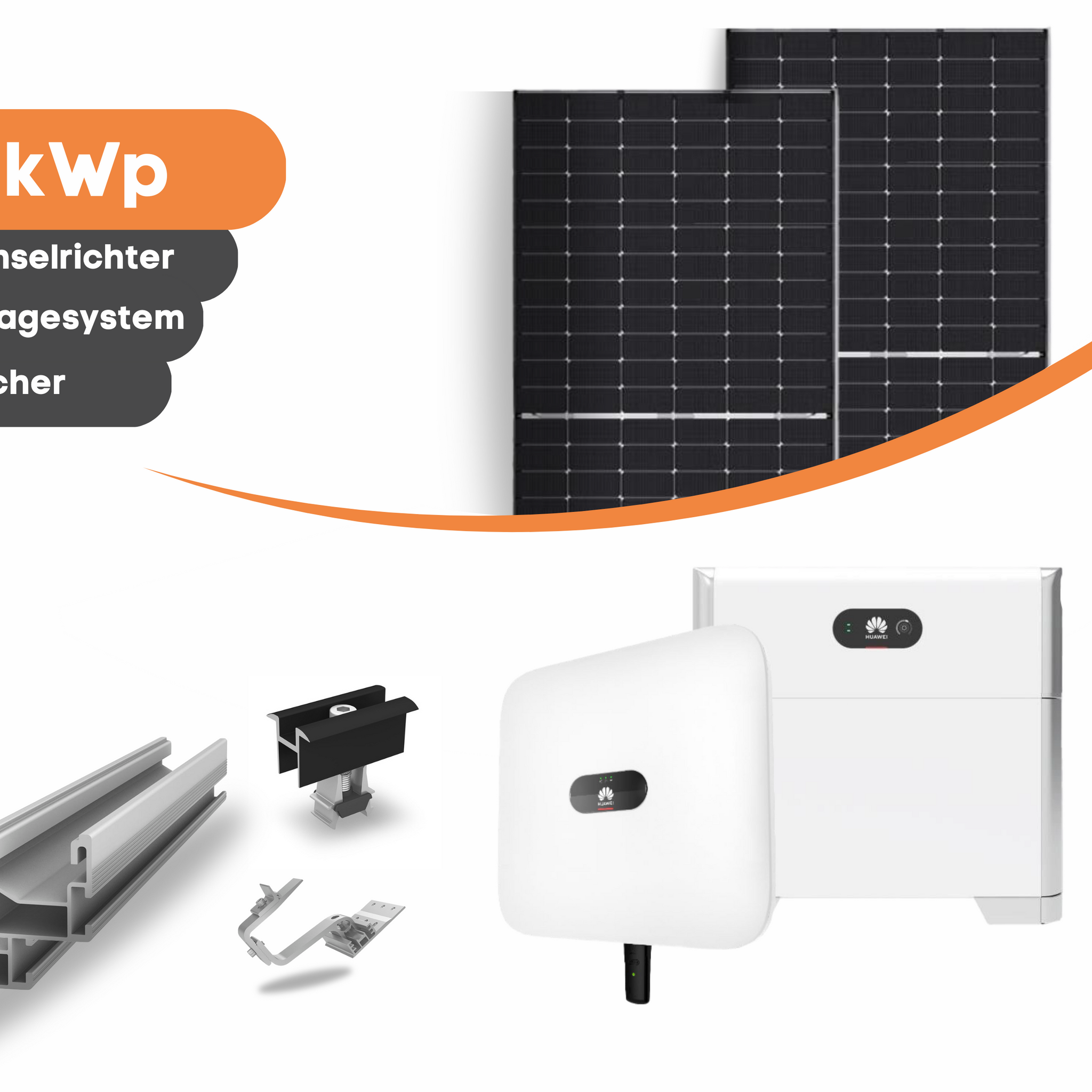 8 kW PV-Anlage-Komplettsystem mit JA Solar Modulen und Huawei Lösung + Speicher