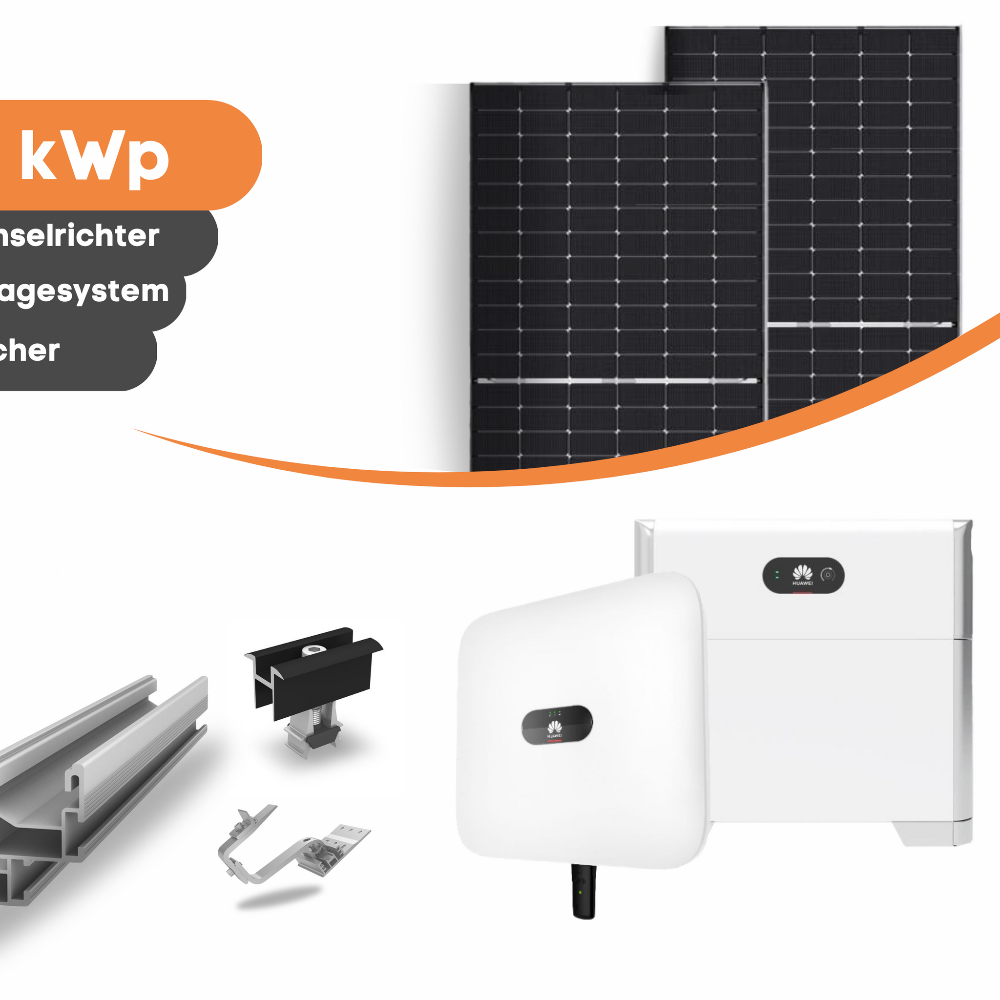 10 kW PV-Anlage-Komplettsystem mit JA Solar Modulen und Huawei Lösung + Speicher