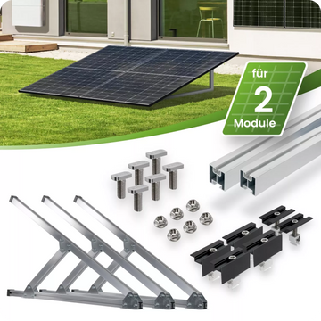 Flachdach- und Wand Montageset für 2 PV-Module - Aufständerungsdreiecke - 30mm